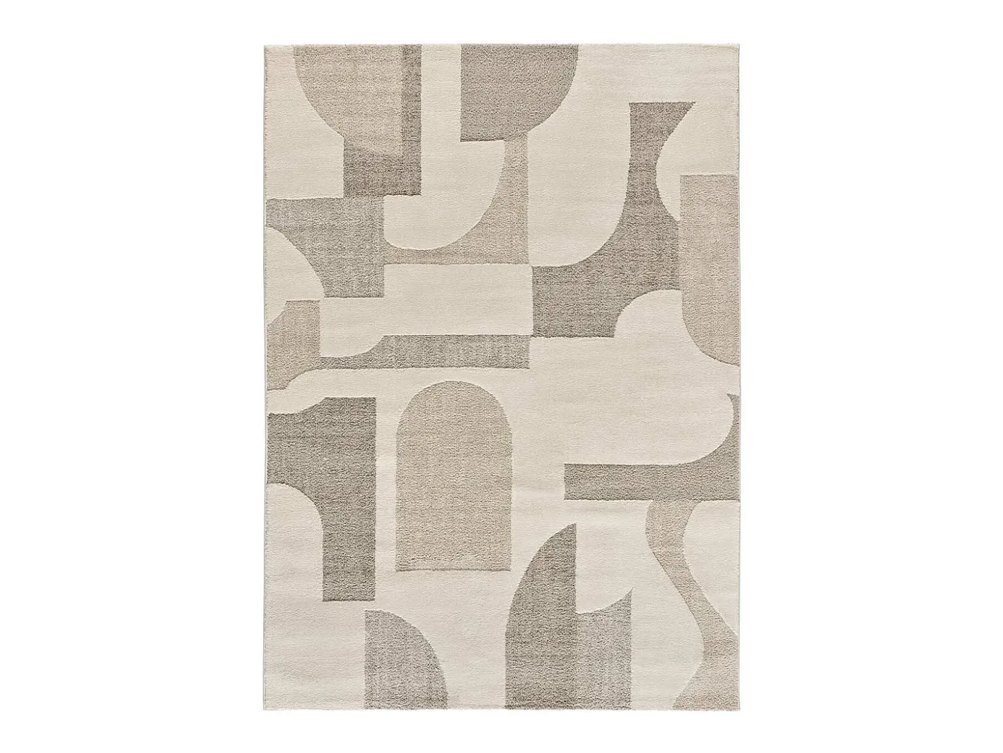 Alfombra interior - geométrico con relieve - crema - 80 x 150 cm - VERONA