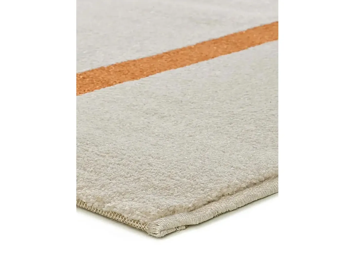 Alfombra interior - geométrico - beige / naranja - 140 x 200 cm - LESSIA