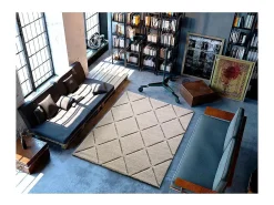 Alfombra interior - geométrico - blanco - 120 x 170 cm - SWANSEA