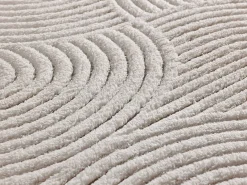 Alfombra interior - geométrico con relieve - crema - 160 x 230 cm - ESTILO