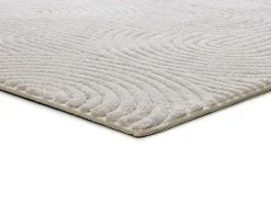 Alfombra interior - geométrico con relieve - crema - 80 x 150 cm - ESTILO