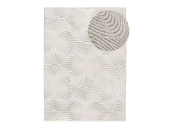 Alfombra interior - geométrico con relieve - crema - 80 x 150 cm - ESTILO