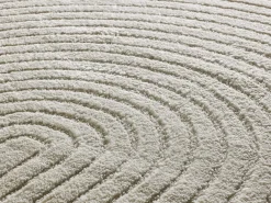 Alfombra interior - geométrico con relieve - crema - 80 x 150 cm - VERONA