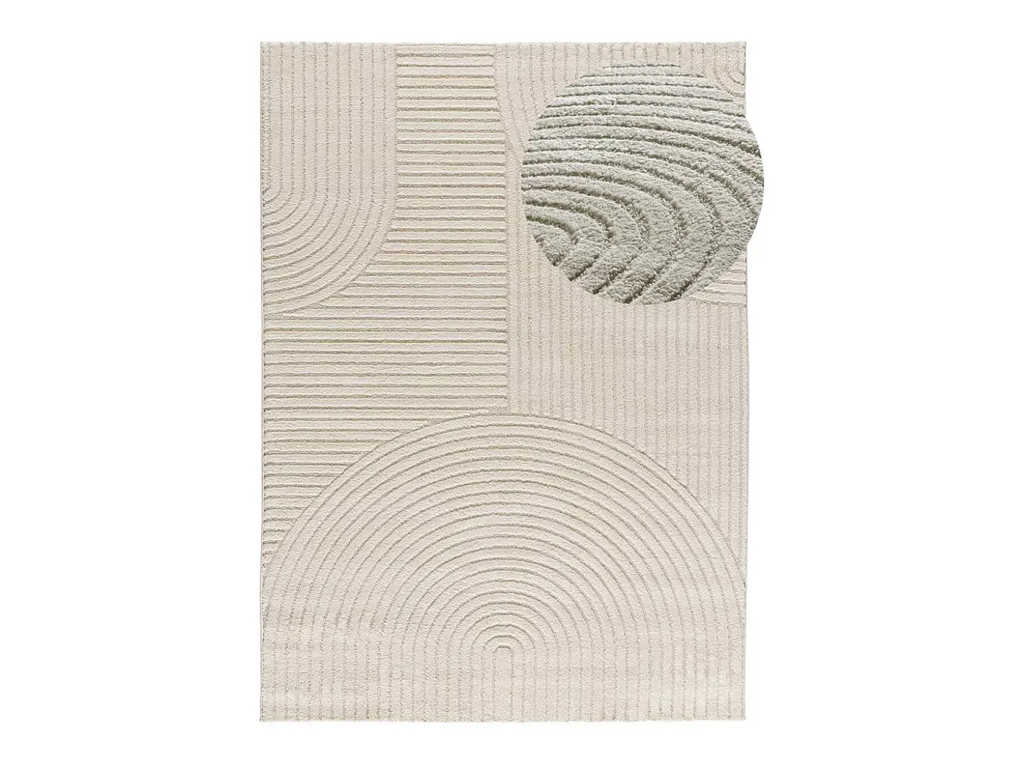 Alfombra interior - geométrico con relieve - crema - 80 x 150 cm - VERONA