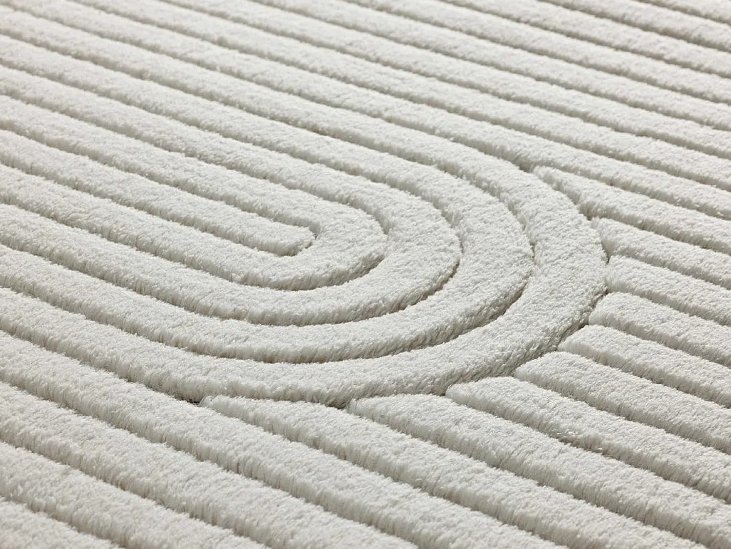 Alfombra interior - geométrico con relieve - crema - 120 x 170 cm - ESTILO
