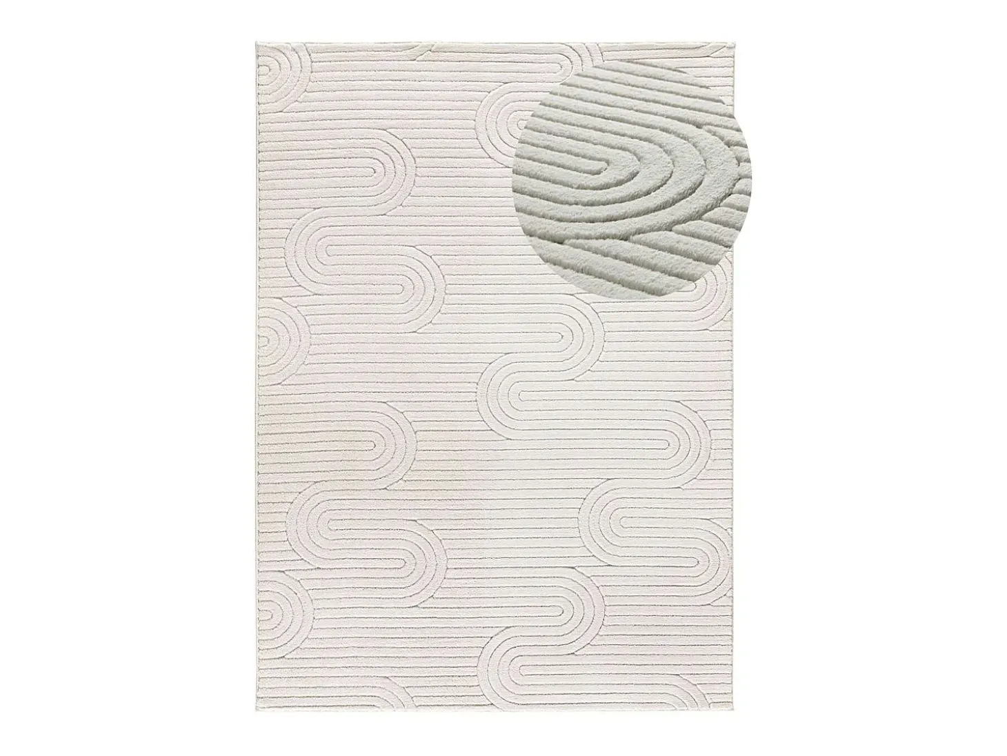 Alfombra interior - geométrico con relieve - crema - 120 x 170 cm - ESTILO