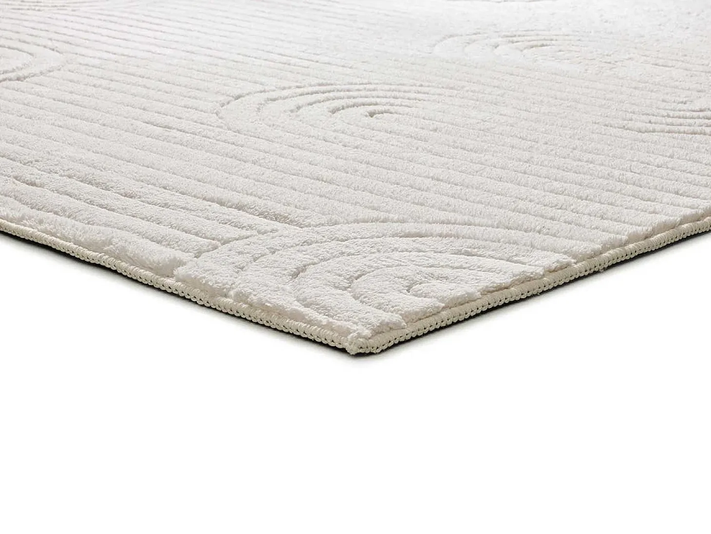 Alfombra interior - geométrico con relieve - crema - 120 x 170 cm - ESTILO
