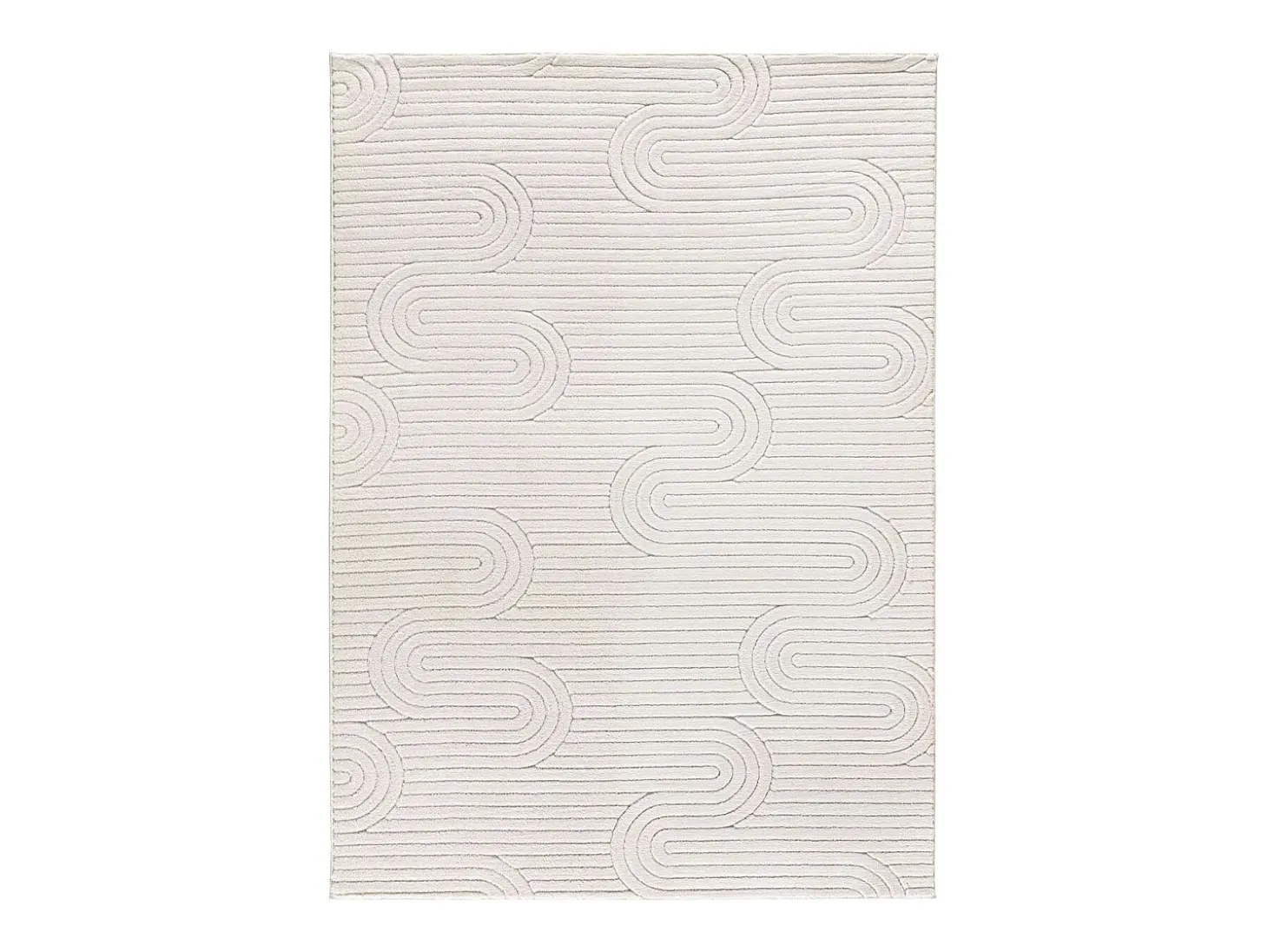 Alfombra interior - geométrico con relieve - crema - 120 x 170 cm - ESTILO