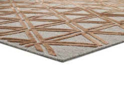 Alfombra interior - geométrico - cobre - 67 x 105 cm - LANA
