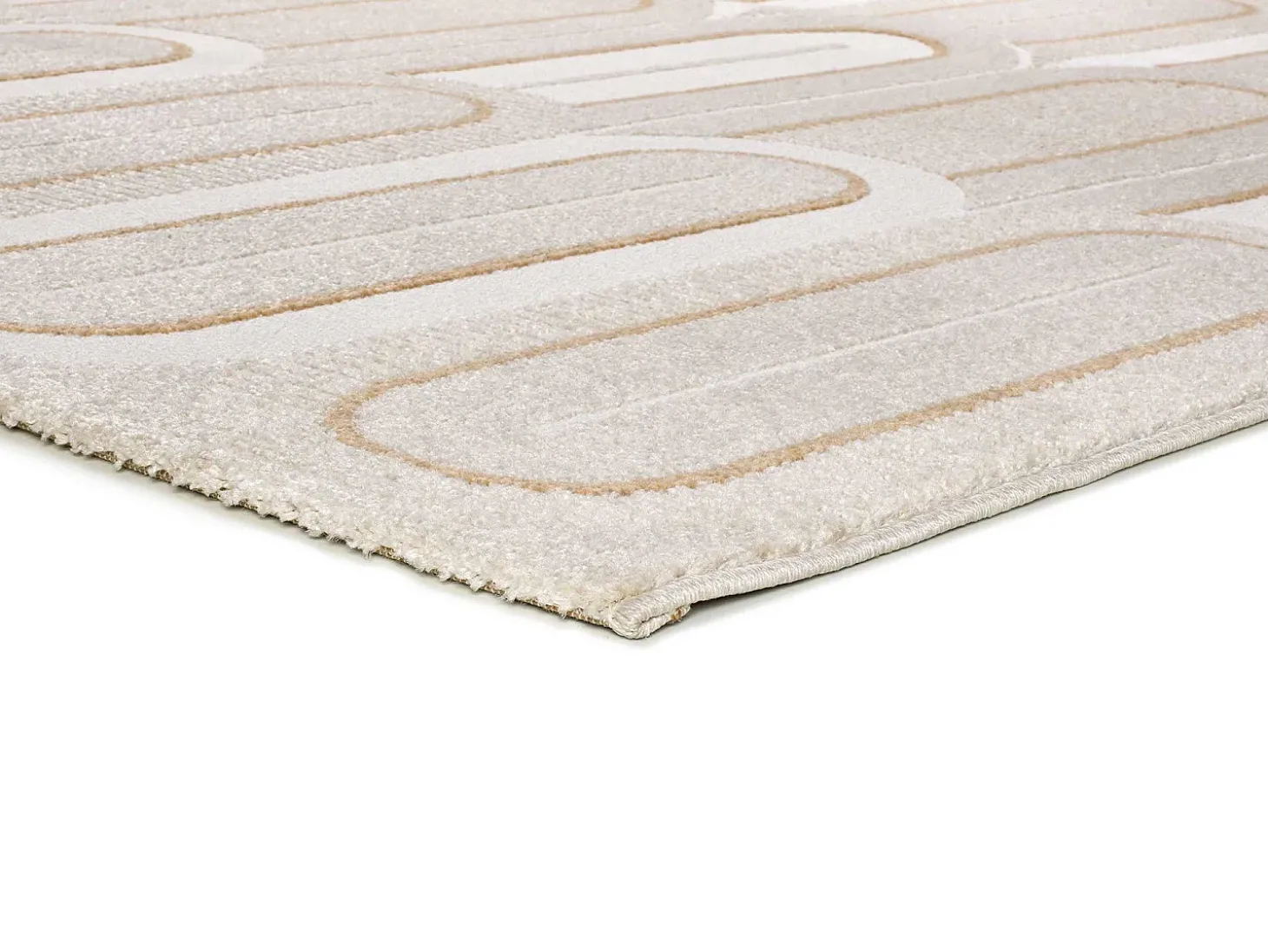 Alfombra interior - geométrico con relieve - blanco - 200 x 290 cm - FLORA