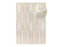 Alfombra interior - geométrico con relieve - blanco - 200 x 290 cm - FLORA