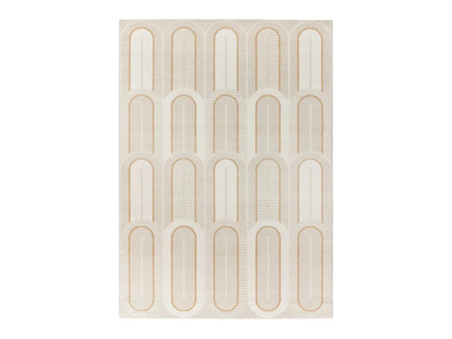Alfombra interior - geométrico con relieve - blanco - 200 x 290 cm - FLORA