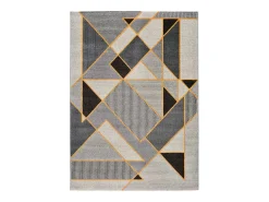 Alfombra interior - geométrico - gris - 80 x 150 cm - LEO