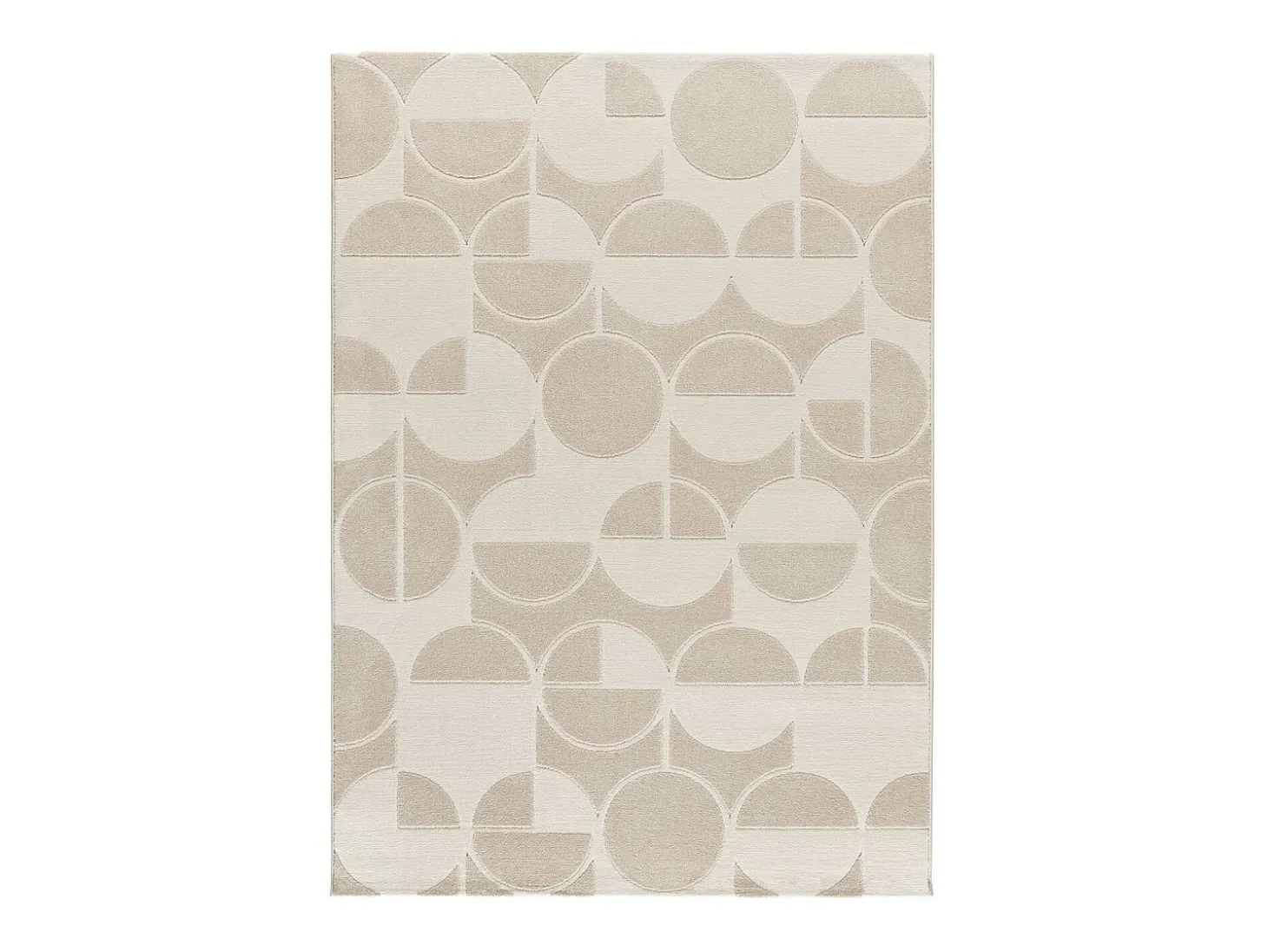 Alfombra interior - geométrico con relieve - blanco - 133 x 190 cm - FLORA