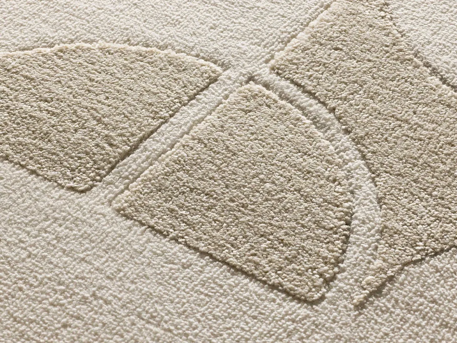 Alfombra interior - geométrico con relieve - blanco - 133 x 190 cm - FLORA