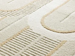 Alfombra interior - geométrico con relieve - blanco - 160 x 230 cm - FLORA