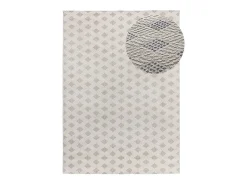 Alfombra interior - geométrico con relieve - plata - 80 x 150 cm - BARESA