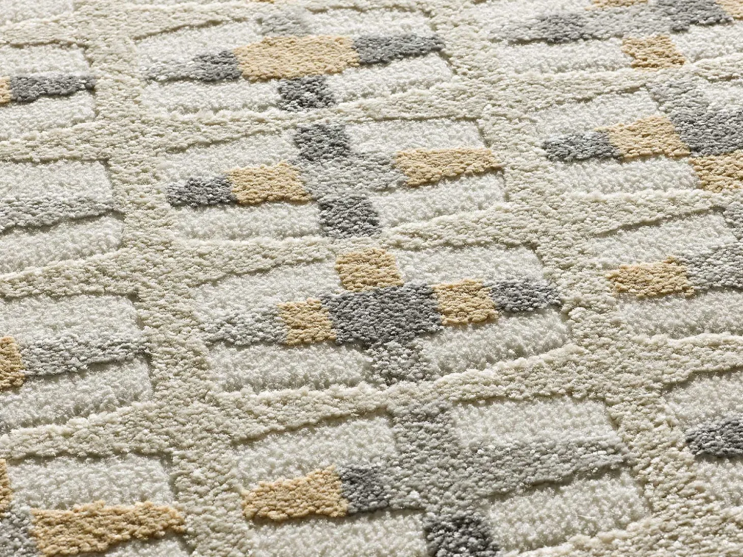 Alfombra interior - geométrico con relieve - multicolor - 80 x 150 cm - BARESA