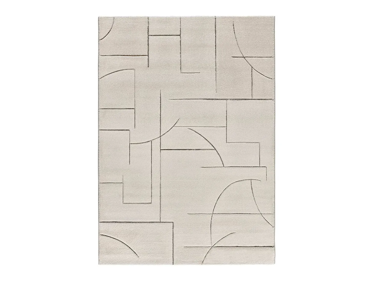 Alfombra interior - geométrico - crema - 80 x 150 cm - LENA