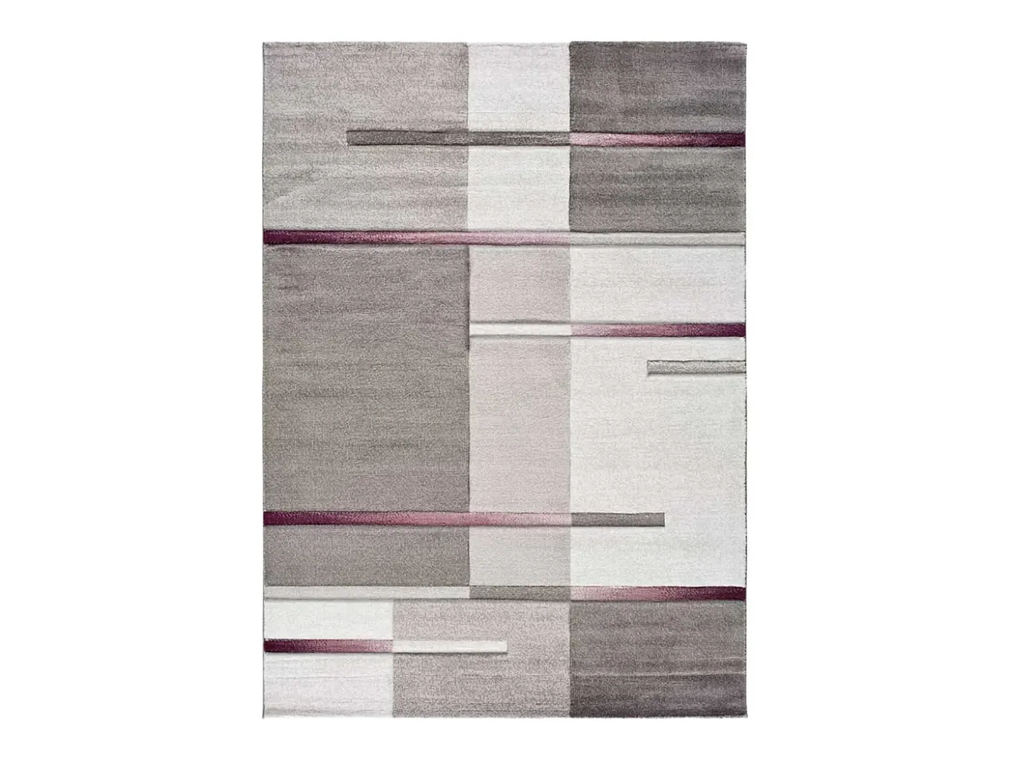 Alfombra interior - geométrico - lila / gris - 80 x 150 cm - DETROIT