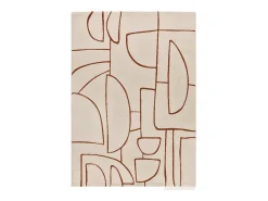 Alfombra interior - geométrico - beige / caldera - 160 x 230 cm - BERUTI