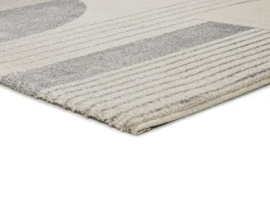 Alfombra interior - geométrico - beige / gris - 160 x 230 cm - PORTO