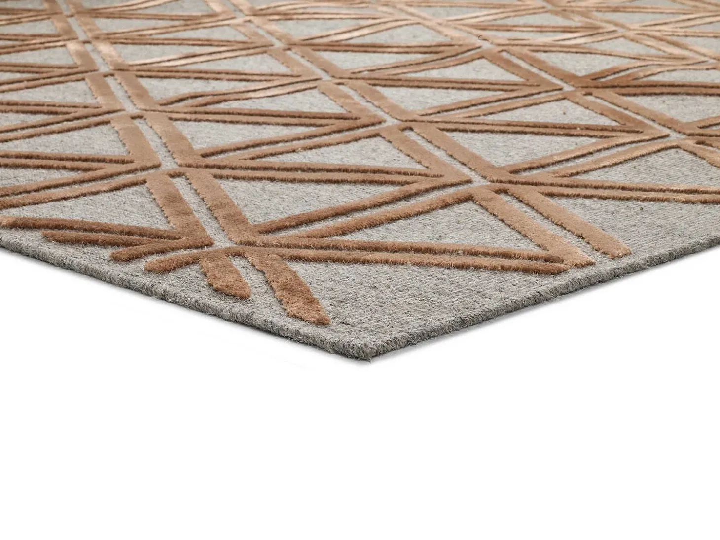 Alfombra interior - geométrico - cobre - 160 x 230 cm - LANA
