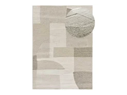 Alfombra interior - geométrico con relieve - crema - 160 x 230 cm - VERONA