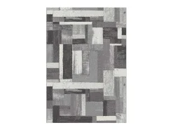 Alfombra interior - geométrico - gris - 67 x 250 cm - AMBER