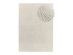 Alfombra interior - geométrico con relieve - plata - 80 x 150 cm - BARESA