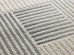 Alfombra interior - geométrico con relieve - gris - 133 x 190 cm - BARESA