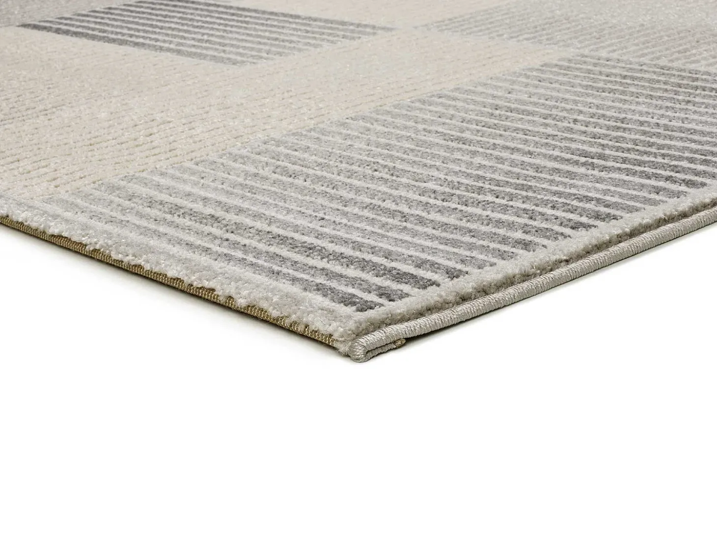 Alfombra interior - geométrico con relieve - gris - 133 x 190 cm - BARESA