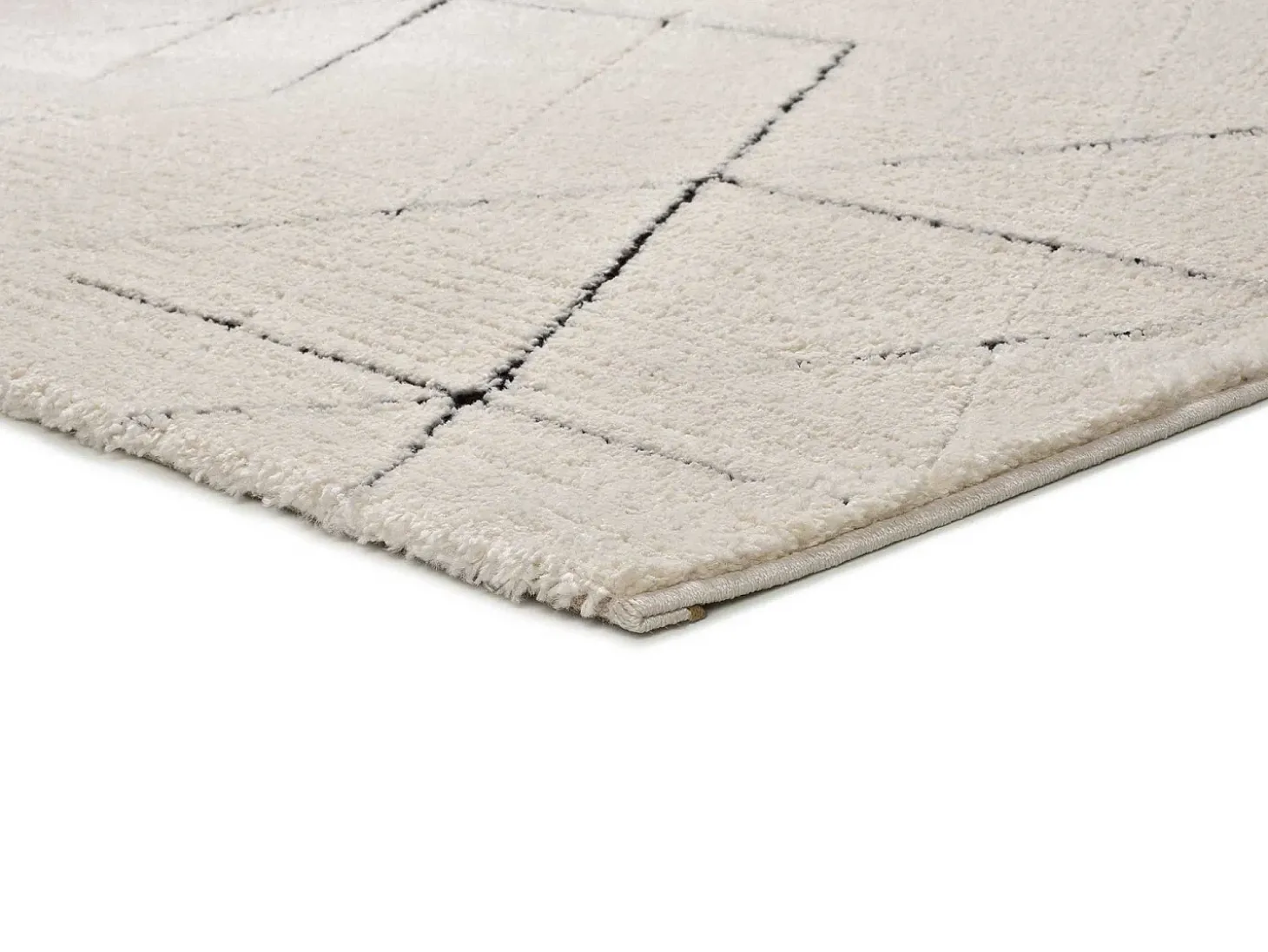 Alfombra interior - geométrico con relieve - blanco - 120 x 170 cm - TURIN