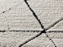 Alfombra interior - geométrico con relieve - blanco - 120 x 170 cm - TURIN