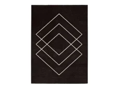 Alfombra interior - geométrico - negro - 133 x 190 cm - BREDA