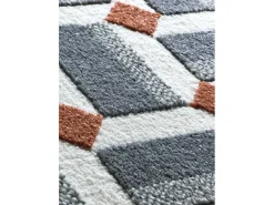 Alfombra interior - geométrico con relieve - azul / blanco - 160 x 230 cm - AMARA