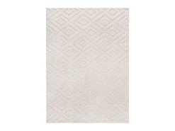 Alfombra interior - geométrico con relieve - crema - 60 x 110 cm - ESTILO