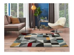 Alfombra interior - geométrico - multicolor - 57 x 110 cm - DELTA