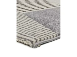 Alfombra interior - geométrico - gris - 80 x 150 cm - LEO