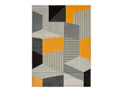 Alfombra interior - geométrico - gris - 80 x 150 cm - LEO