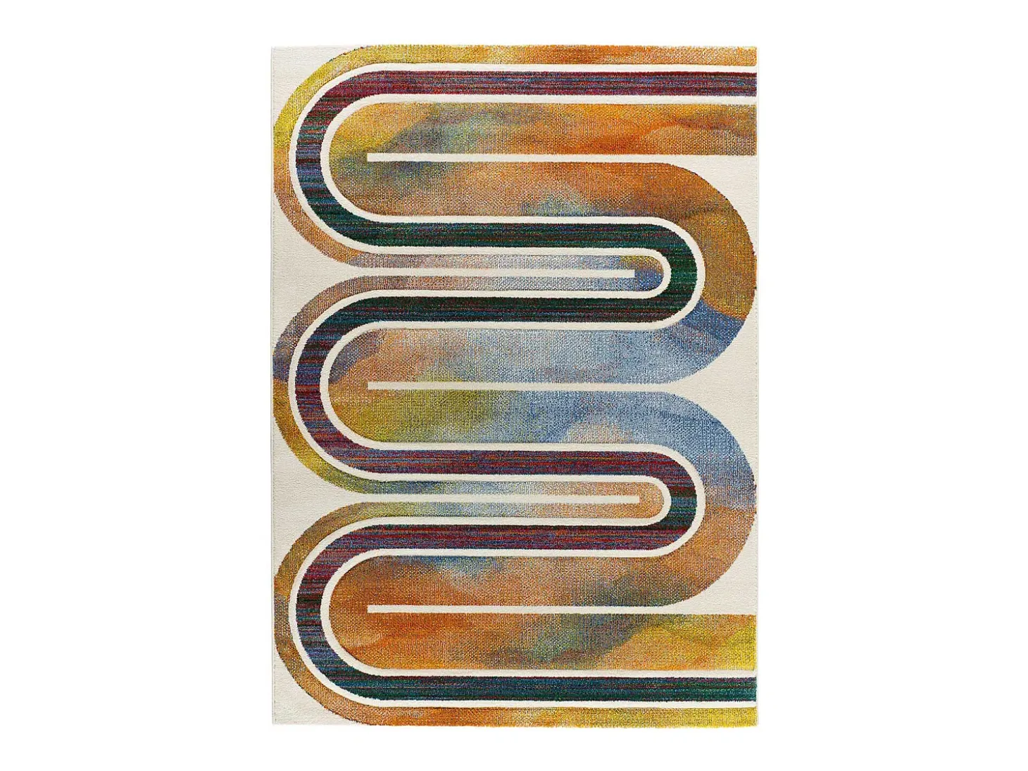 Alfombra interior - geométrico - multicolor - 140 x 200 cm - SYBIL