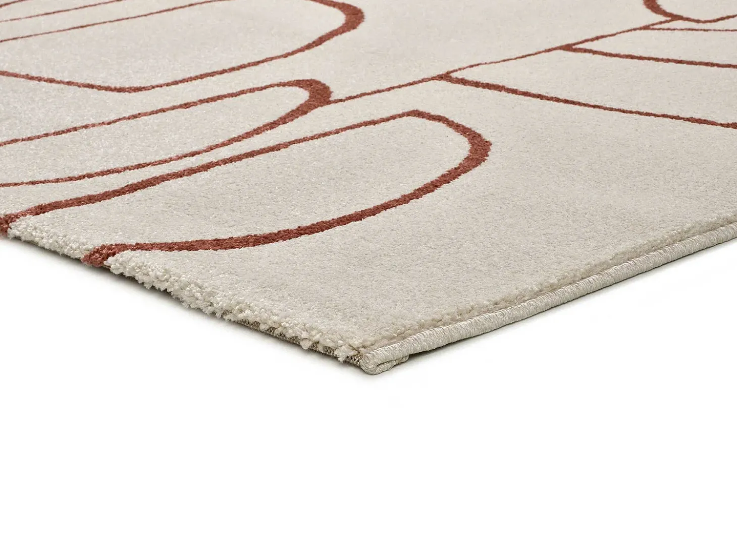 Alfombra interior - geométrico - beige / caldera - 133 x 190 cm - BERUTI