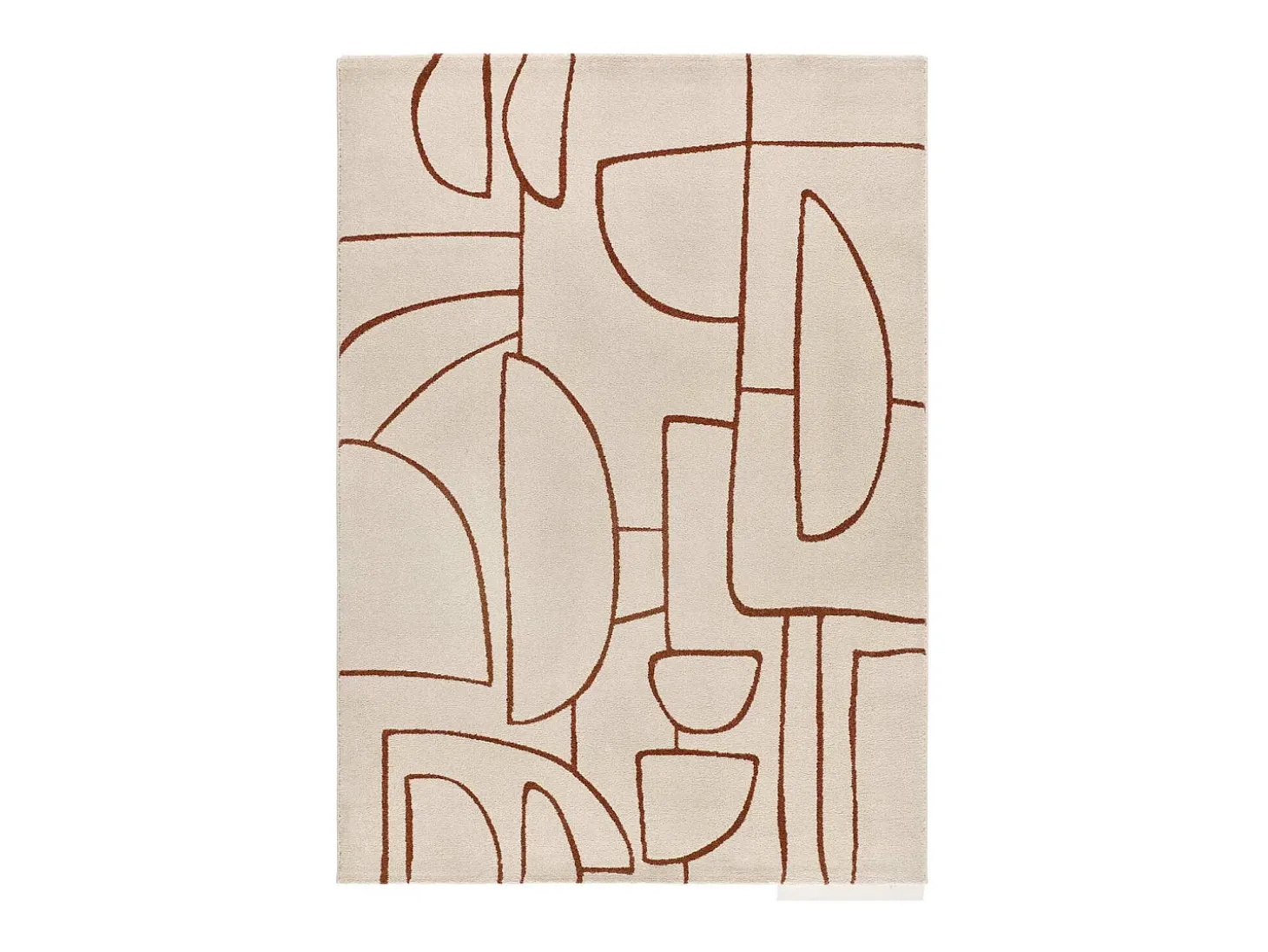 Alfombra interior - geométrico - beige / caldera - 133 x 190 cm - BERUTI