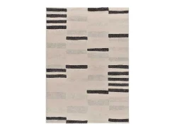 Alfombra interior - geométrico - beige / negro - 140 x 200 cm - LESSIA