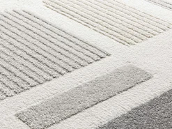 Alfombra interior - geométrico con relieve - plata - 133 x 190 cm - FLORA