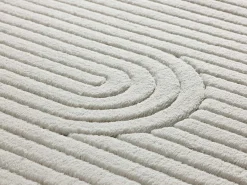 Alfombra interior - geométrico con relieve - crema - 80 x 150 cm - ESTILO