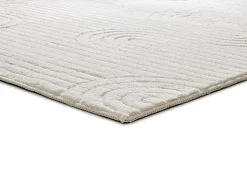 Alfombra interior - geométrico con relieve - crema - 80 x 150 cm - ESTILO
