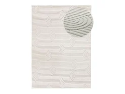Alfombra interior - geométrico con relieve - crema - 80 x 150 cm - ESTILO