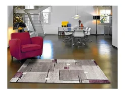 Alfombra interior - geométrico - lila / gris - 120 x 170 cm - DETROIT