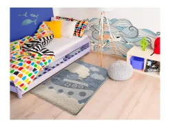 Alfombra interior - infantil barco - azul - 115 x 170 cm - CHINKY